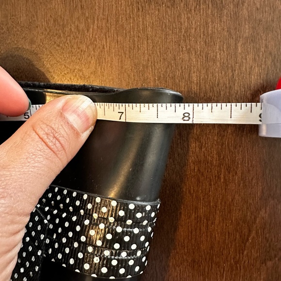 Black Wedged Rain Boots with Bow Size 9 - Picture 4 of 5